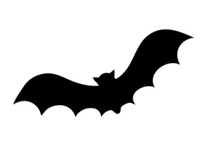 bat stencil signs logos fly halloween decoration 3d print model - Mito3D