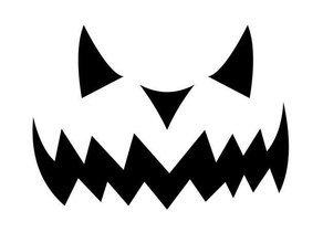 pumpkin face evil signs logos halloween 3d print model - Mito3D