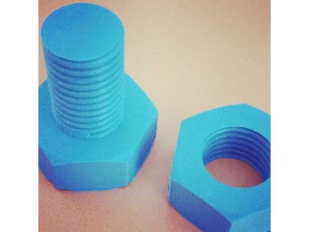 conjunto tornillo-tuerca pièces 3D print model - Mito3D