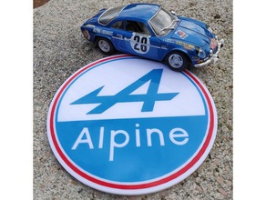 alpine renault logo big size signs logos a110 badge rally sportscar 3d print model - Mito3D