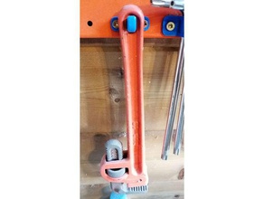porte cl&eacute anglaise chave de tubos titular mão as ferramentas atelier outil outils rangement suporte ferramenta tubo workshop 3d print model - Mito3D