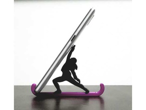 hitomate yoga telefono tablet stand supporto inversione di guerriero mobile 3d print model - Mito3D