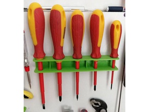 porte tournevis screwdrivers holder hand tools atelier fixation outil rangement screwdriver workshop 3d print model - Mito3D