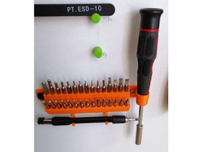 porte tournevis pr&eacutecision tiny sockets holder hand tools atelier embouts mini precision rangement screwdriver workshop 3d print model - Mito3D