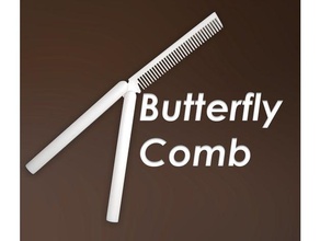 borboleta pente do agregado familiar barba canivete butterfly butterly de cabelo 3d print model - Mito3D