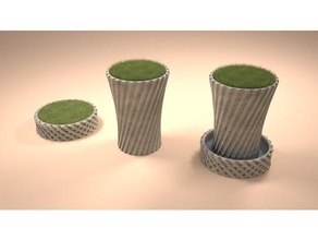 rodada torcida vaso outros flor de flores o vasos planta plantas um 3d print model - Mito3D