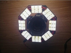 octogonal dslr led light camera 3d print model - Mito3D