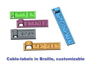 cable-label braille customizable household openscad cablemanagement cable chain labels 3d print model - Mito3D