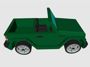totalmente imprimible coche de juguete v3 funcional ruedas rc vehículos hummer el jeep suv camión wrangler 3d print model - Mito3D