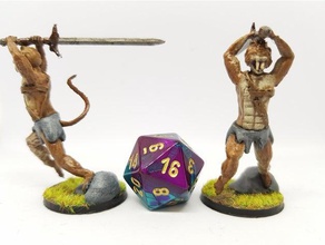 tabaxi barbarian 28mm tabletop gaming creatures dnd dungeons dragons pathfinder roleplaying 3d print model - Mito3D