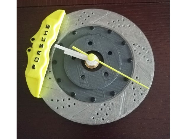 porsche brake disc clock automotive nsfw wall 3D print model - Mito3D