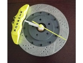porsche brake disc clock automotive nsfw wall 3d print model - Mito3D