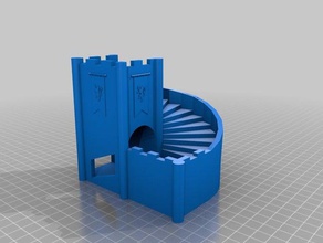 stairs dice tower remix games tray dragons dungeons game thrones lannister pathfinder rpg 3d print model - Mito3D