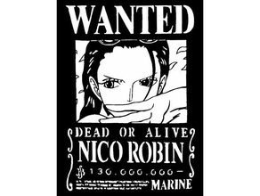 wanted poster nico robin 2d art anime onepiece one piece stencil 3d print model - Mito3D