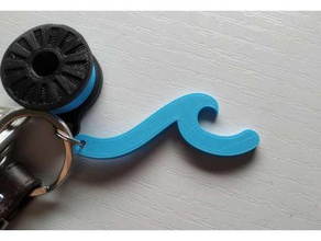wave keychain keychains sea water 3d print model - Mito3D