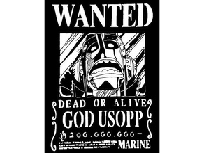 wanted poster ussop 2d art anime onepiece one piece stencil usopp 3d print model - Mito3D
