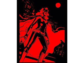 bate la mujer del estarcido 2d art de batman batwoman dc comics 3d print model - Mito3D