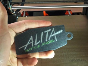 alita battle angel logo keychain 2d art 3d print model - Mito3D
