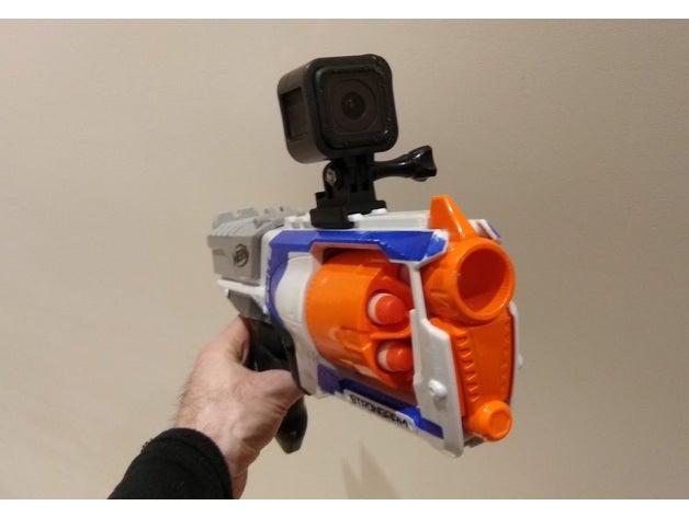 nerf tactical cam mount sport outdoors bracket camera gopro modulus mounting gun mod rail 3D print model - Mito3D