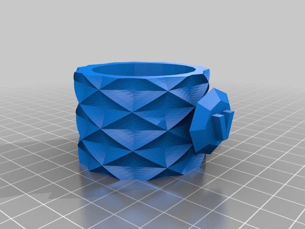 double spiral diamond ring 3d printing 3D print model - Mito3D