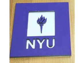 new york university-nyu logotipo 3d sinais logotipos 3d print model - Mito3D