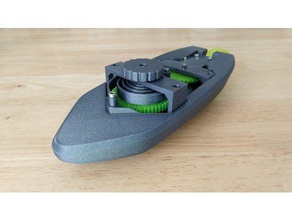 wind-up-Badewanne Boot v4 badewannen-boot zum aufziehen funktionsf&aumlhig mechanisch ist - Spielzeug bathtoy Frühling 3d print model - Mito3D