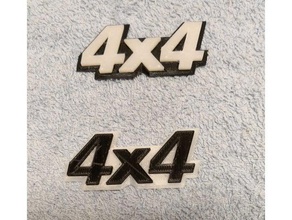 4x4 logo automobile 3d print model - Mito3D