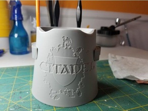 citadel water pot backpack tools cup paintbrush holder 3d print model - Mito3D