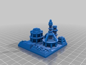 small sci-fi city tile art customized 3d print model - Mito3D