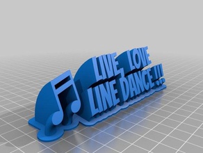 viver o amor de linha dança placa com nome office personalizado 3d print model - Mito3D