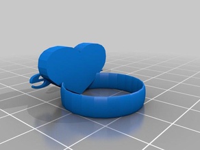 yüzük kalp aşk metni 3d baskı 3d print model - Mito3D