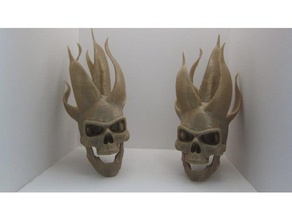 flaming skull art fire flame halloween 3d print model - Mito3D
