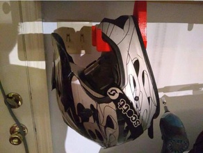 motorcycle helmet hook hanging wall mount two models automotive hanger storage 3d print model - Mito3D
