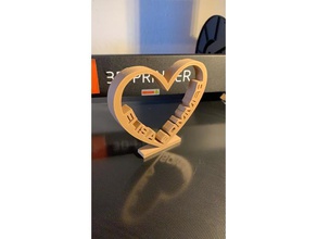 herz personalisiert 3d baskı kalp Sevgililer Günü aşk kişiselleştirilmiş 3d print model - Mito3D