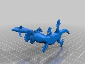 dauphin l&eacutezard versare gabin 3d la stampa daulphin lizard 3d print model - Mito3D
