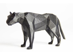 lowpolypanther animaux lowpolygon lowpoly animal 3d print model - Mito3D