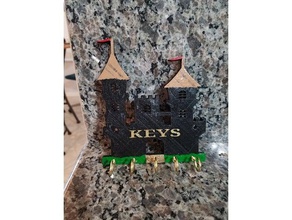 castle key holder decor keychains 3d print model - Mito3D