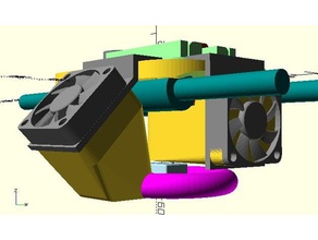 parametrized bowden carriage duct e3d openscad printer parts bed level sensor v6 heatsink fan object vulcanus max 3d print model - Mito3D
