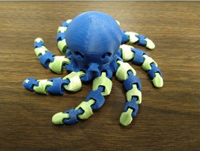 carino mini octopus doppia estrusione remix i giocattoli giochi articolato articolazione il polpo doppio estrusore flexi flessibile eclettica tentacolo tentacoli due colori 3d print model - Mito3D