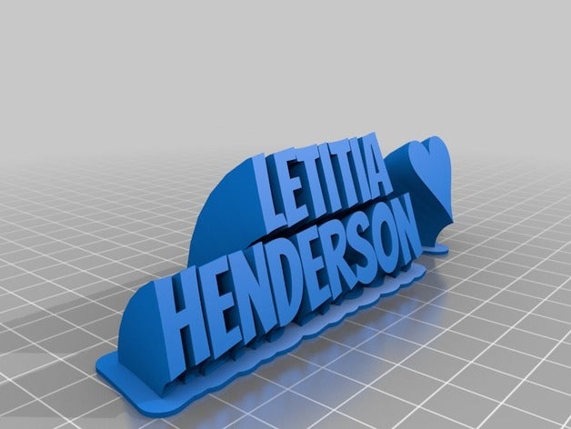 letitia mi corazón de la oficina personalizado 3D print model - Mito3D