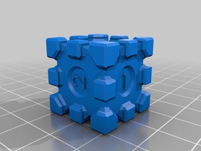 companion cube dice aperture labs science d6 dungeons dragons game gaming portal 2 gun 3d print model - Mito3D