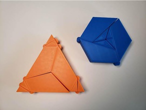 Sechseck, Dreieck-Ausstellfenster Dissektion Mathematik 3d print model - Mito3D