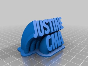 placa de identificação justine office personalizado 3d print model - Mito3D
