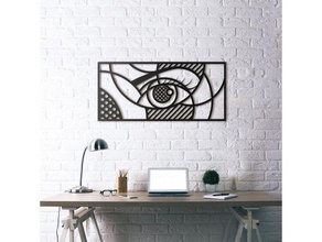 ojo geométricos 3d arte de la pared 2d Arte en decoración 3d print model - Mito3D