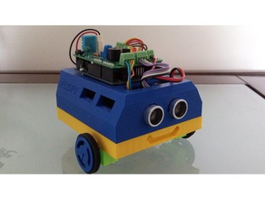 robo arduino flopy robótica caniloi de carro faixa seguidor linha do robô objetivo obr profjr robtico robozinho segue segue-faixa seguefaixa escudo 3d print model - Mito3D