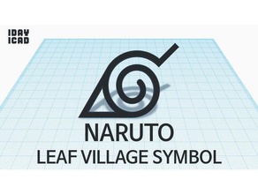 1jour 1cad naruto village de feuille symbole d'autres 1day1cad l'animation l'anime 3d print model - Mito3D