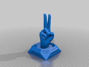 peace Zeichen stein 3d drucken 3d print model - Mito3D