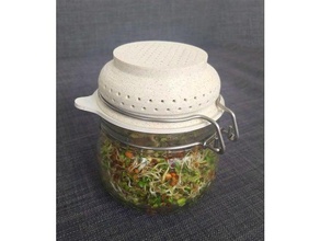 potência plena flor, planta, semente sprouter a cozinha jantar ikea hack jar korken 3d print model - Mito3D