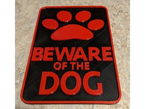 dikkat köpek işareti işaretler logoları 3d print model - Mito3D