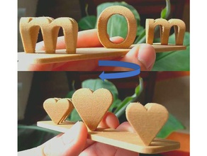 mom &hearts&hearts&hearts mothers day gift 3d print model - Mito3D